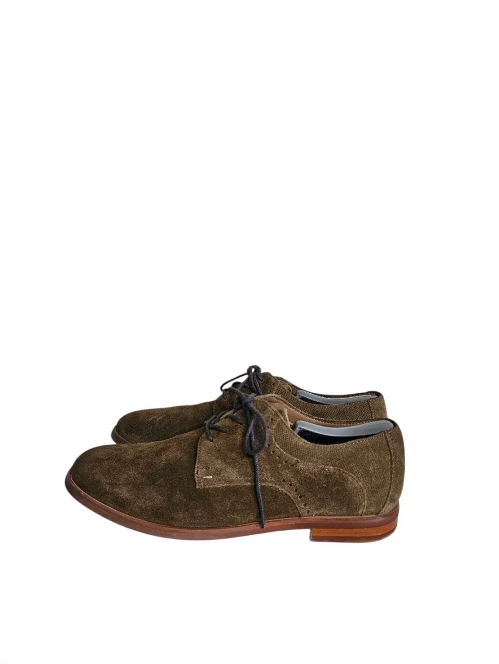 Aston Grey Gwaocia Men's Brown Suede Leather Derby Oxford Dress Shoes US Size 10